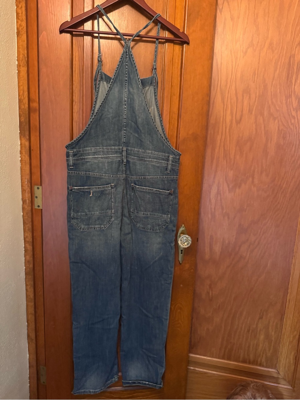 Anthropologie Pilcro Vintage-Style Dark Blue Denim Overalls - Picture 2 of 3